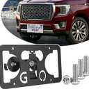 No Drill Anti-Theft Front Bumper License Plate Bracket Mount Kit-Grille Mount Compatible with GMC Yukon 2015-2025 (5th Gen).