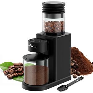 Wancle Conical Burr Coffee Grinder Touch Edition Electric Coffee Bean Grinder - 25 Grind Settings, Precision Timer, Anti-Static, Compact with Air Blower, 200W Motor