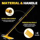 KJE Stainless Steel Bull Float Concrete Tools 48"x12" inch,Round End, Board Kit trowel Tool Cement Tools Float Bracket Concrete Tools with 48 inch Handles x 4, Screeding and Finishing Tool Kit