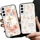 2 Pack Jesus Bible Verse Phone Cases for Samsung Galaxy S22 5G Case Floral Christian Cross Soft Shockproof Protective for Women Man Phone Cover Funda for Samsung S22 6.1 Inch