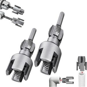 Integrated Internal & External Pipe Threading Tool, PVC Pipe Threader Set 1/2" 3/4", Pipe Thread Cutting Tool, PVC Thread Maker Tool for Electric Drill