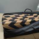 Reversible Mats, Outdoor Patio Rugs, Plastic Straw Rug, Modern Area Rug, Floor Mat for Outdoors, RV, Patio, Backyard, Deck, Picnic, Beach, Trailer, Camping (Diamond Black & Brown, 9' x 12')