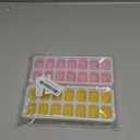 Ice Tray, Ice Cube Tray with Spill-Resistant Lids, Ice Cube Tray,2 Packs 28 Cubes, Easy-Release, Stackable, Reusable Ice Tray, for Cocktail, Coffee, Beer, Drinks (2, Yellow + Pink, 8.07x3.07 inch)