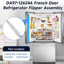 DA97-12624A Refrigerator Door Flipper Assembly Compatible with Samsung RF323TEDBSR, Sam-Da97-12624a Refrigerator Door Mullion with Heater Replaces 3319840 AP5623125 PS4176633 EAP4176633