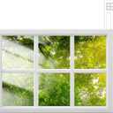Pushglossy 24" x 17.25" Entry Front Door Glass Insert with Low-e Glass Fit for 1.75 Inch Thickness Door White 6 Lite Exterior Window Frame Inserts Replacement Kit for Home Improvement