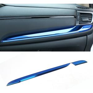 Car Accessories Fit for Honda CR-V CRV 2017-2022 Center Consoles Dash Board Panel Cover Trim Sticker Interior Decoration Mouldings (Blue) Stainless Steel 2 PCS