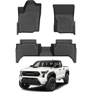 Cartist Floor Mats for Toyota Tacoma 2024-2026 (Only Fit Hybrid) Double Cab, All Weather Floor Liners for Tacoma Accessories, Heavy Duty TPE Car Mats, Car Accessories