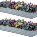 Meberam 2 Pack 6x1.5x1FT Galvanized Raised Garden Beds Kit Outdoor Metal Gardening Planter Box for Vegetable Elevated Flower Herbs,Gray