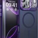 Magnetic 3 in 1 for iPhone 17 Pro Max Case, [OmniDirectional Protection] with 1x Screen Protector + 1x Camera Cover, [Seamless Work with Magsafe] Protective Silm Case for iPhone 17 Pro Max Purple, 6.9"