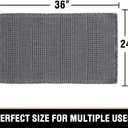 H.VERSAILTEX Upgraded Waffle Bath Mat Super Absorbent Non Slip Bath Rugs for Beside Tub, 24" x 36", Grey