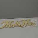 Jetec Mr and Mrs Sign Vintage Style Wooden Glitter Mr and Mrs Letters Sign Wedding Sweetheart Table Decorations for Wedding Party Photo Prop Table Decoration(Gold)