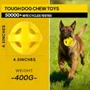 PetiFine Indestructible Dog Ball,Tough Dog Toys for Aggressive Chewers,Non-Toxic Natural Rubber, Chew,Tug & Fetch,Dog Ball Toy for Medium Large Breeds,4.5(Yellow)
