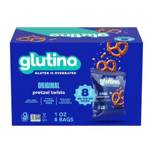 Glutino Gluten-Free Pretzel Twists, Gluten-Free Snacks, 1 oz. 8-Count, Salted  (EXP 09/06/26)