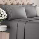 King 6 Piece Sheet Set - Comfy Breathable & Cooling - Ultra-Soft Hotel Luxury Bedding Set with 8-16 Inch Deep Pockets - 1 Flat & 1 Fitted Sheet & 4 Pillowcases - Wrinkle Free & Easy Care - Dark Grey