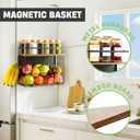 Haotao Magnetic Shelf for Fridge With Wood Lid,Fruit Vegetable Potato & Onion Organizers Storage Basket Bins For Refrigerator Kitchen Countertop Container