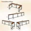 110.2" Narrow Adjustable Console Table with 2 Outlets, 39.3"-51.2" Adjustable Length U Shaped Table Behind Couch, 4 Assembly Options, Extra-Long L Shaped Entryway Tables for Living Room,, 110.2" x 5.9" x 29.5"
