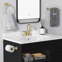 Bathroom Faucets for Sink 3 Hole, Hurran 4 inch Brushed Gold Bathroom Sink Faucet with Pop-up Drain and Supply Hoses, Stainless Steel Lead-Free Centerset Faucet for Vanity RV, 2 Pack