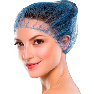 ABC PACK & SUPPLY Blue Disposable Hair Net, 28 Inches. Pack of 100 Nylon Hairnet Medical. Disposable Hair Cap. Unisex Surgical Head Cover. Elastic Hairnets for Cooking, Cleaning, Food Service