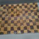 Acacia Wood Cutting Boards for Kitchen, Checkered Chopping Board with Juice Grooves & Handles, Large Butcher Block Serving Tray with NonSlip Feet, 20" x 15" x 1.5"