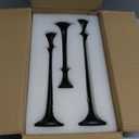 Black Taper Candle Holders Set of 3 Heavy Cast Iron Black Candlestick Holder for Table Centerpiece Modern Decorative Tapered Candle Stand Tall Set for Home Decor Fireplace Wedding Halloween Christmas