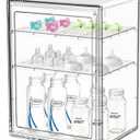 Baby Bottle Organizer,Adjustable Height Bottle Storage Organizer Baby for Bottles, Pacifiers, Pump Parts, Clear Organizer for Countertop, Cabinet,Vanity, Bathroom
