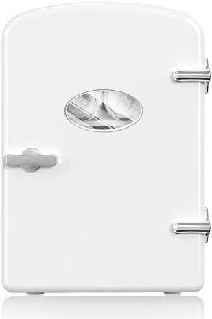 Cans Compact Mini Fridge, Warmer and Cooler Portable Refrigerator with Observation, Freon-Free & Eco Friendly, 4L with window, White
