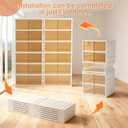 Folding Shoe Rack Storage Device,Large Plastic Folding Shoe Cabinet, Easy to Assemble Shoe Rack Storage Cabinet with Transparent Door Magnetic Buckle (6 Layers, 2 Groups, 24 Pairs)