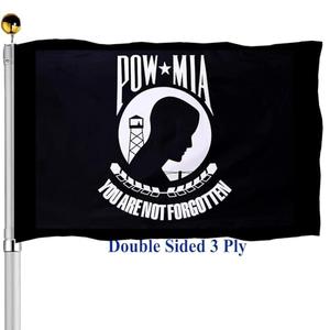 Mia Pow Flag 3x5 Outdoor Double Sided- Black You are Not Forgotten Prisoner of War Military Flags Heavy Duty 3 Ply Fade Resistant for Outside Outdoor Indoor