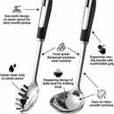 Stainless Steel Ladle and Pasta Server Set, Food-Grade Thickened Metal Soup Ladle & Spaghetti Spoon with Non-Slip Handles, Durable Cooking Utensils for Pasta, Soup & Everyday Kitchen Use