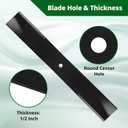 27-0990 Mower Blade Compatible with to ro Z Master TimeCutter ZX 52" Deck, High Lift Blades for 56-2390 92-7961 106-0626, 18" Length 1/2" Blade Hole, 3 Pack