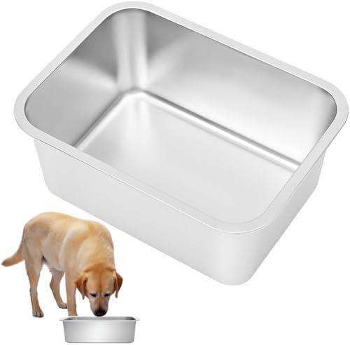 Kichwit 2.5 Gallons Large Dog Bowl Food Grade Stainless Steel Pan, Dishwasher Safe