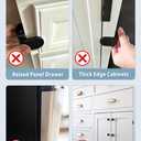 Maveek Baby Proofing Drawers, 4 Pack Child Proof Locks For Corner Drawer Thinner Door Cabinet Kitchen Cupboard Dresser Fridge, Childproof Furniture Latch For 0-12 month Infant (Black)