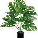 Toopify 19" Large Fake Plants Artificial Palm Tree in Pot for Indoor and Outdoor Home Office Decor