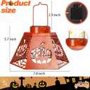 2-Pack 8.6" Halloween Solar-Powered Lanterns with Pumpkin Ghost Face Projection - Outdoor Jack-o'-Lantern Projection Lights, Waterproof Solar Stake Lights for Garden, Yard, Pathway Decor