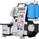 Serger Sewing Machine with 3-4 Stitch Capability, Metal Frame Overlock Machine for Industrial/Home, 12 Stitch Patterns, LED Light, 1,250 Stitches/Minute, Foot Controller, Rethread Instruction, White