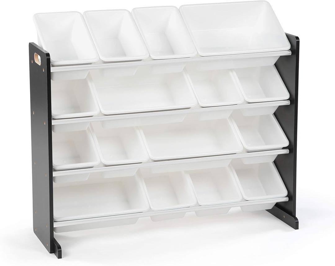 Humble Crew Supersized Toy Storage Organizer with 16 Removable Bins, Black/White  Large Toy Storage for Toddlers Ideal for Kids' Rooms, Playrooms, and Nurseries - Modern Toy Bins for Kids
