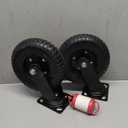 6 Inch Caster Wheels,Heavy Duty Swivel Plate Casters with Rubber Knobby Tread for Workbench,800lb Capacity, Dolly, Cart, Trolley, Wagon and Chicken Coop,- 1*with Brakes and 1*Without Brakes2 Packs