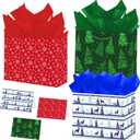 jabberwpacking 6 Pack Large Christmas Gift Bags with Tissue Paper and Card 12.6" Gift Bag for Wrapping Xmas Holiday Presents