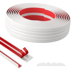 Duzzy Wall Corner Protector Trim, 20 Feet Flexible Inside & Outside Guard, Peel and Stick Molding, Self-Adhesive Strip for Wall Edge, Ceiling, Door Frames, Countertop