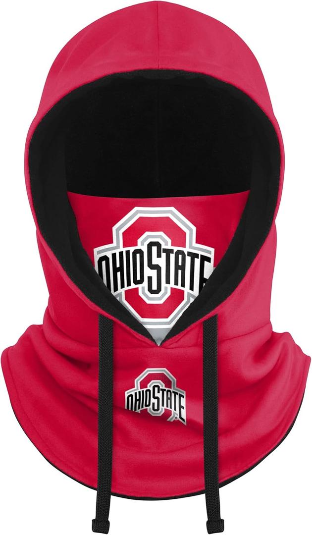 FOCO NCAA unisex-adult Ncaa Team Logo Drawstring Winter Cap Hooded Gaiter Balaclava Face Cover (One Size)