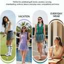 Women's 2 Piece Tennis Skirt Set Collared V Neck Padded Racerback Top & Pleated Skort with 4 Pockets Golf Pickleball Outfit (S)