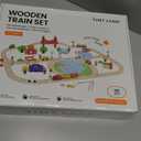 Tiny Land 110PCS Wooden Train Set  Toy Train with Tracks for Kids Ages 3-7, Compatible with Major Brands, Ideal Railway Playset for Boys and Girls, Great Birthday