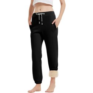 Gihuo Women's Sherpa Lined Sweatpants Winter Warm Fleece Lined Sweatpants with Pockets Fleece Jogger Pants Athletic (Black, X-Small) Gihuo Women's Sherpa Lined Sweatpants Winter Warm Fleece Lined Sweatpants with Pockets Fleece Jogger Pants Athletic (Black, X-Small)