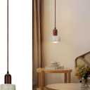 Wabi Sabi Faux Travertine Pendant Light, 4.9" Nordic Japanese Style Hanging Lamp, Modern Mini Ceiling Light Fixture for Kitchen Island, Dining Room, Bedroom, Hallway, 1 Pack (E26 Bulb Not Included) (Cylinder)