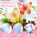 OBBOLO 24 Pcs Large Butterfly Decorations, 3D Hanging Butterfly Decorations, 2 Sizes Pastel Paper Butterfly Wall Decor for Birthday, Baby Shower, Wedding, Classroom Decoration, Paper Flower Decor