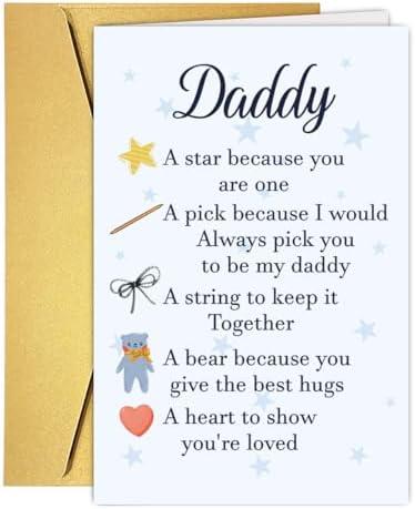 MTDXSJZB Cute Father's Day for Dad Daddy Father Stepdad, Lovely Fathers Day Card from Son Daughter Kids Children, Ideal Fathers Day Gift for Daddy Him, Birthday Card from Son Daughter Kids, Set of 3