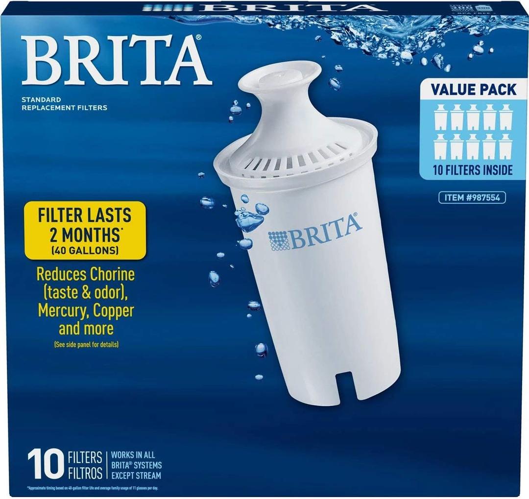 Brita 987554 Pitcher Replacement Filters, 10-Pack