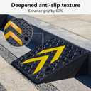 Rubber Curb Ramp, 6" Rise Height 2 Pack, Heavy-Duty 11000 lbs/5 T Capacity Threshold Ramps for Sidewalks, 17.13" L x 13" W Driveway Curb ramps with Deepened Anti-Slip Texture for Cars