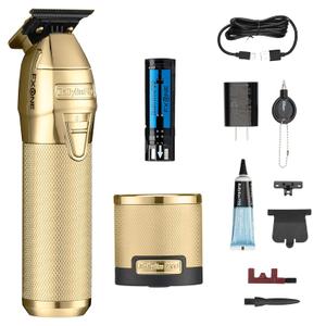 BaBylissPRO FXONE Professional Cordless Outlining Trimmers for Men with Interchangeable Battery (Gold)