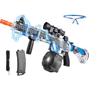 Gel Splat Blaster Automatic, Electric Splat Toy with Goggles(Blue), Medium